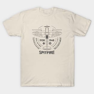 Vintage RAF Spitfire WW2 Fighter Plane T-Shirt